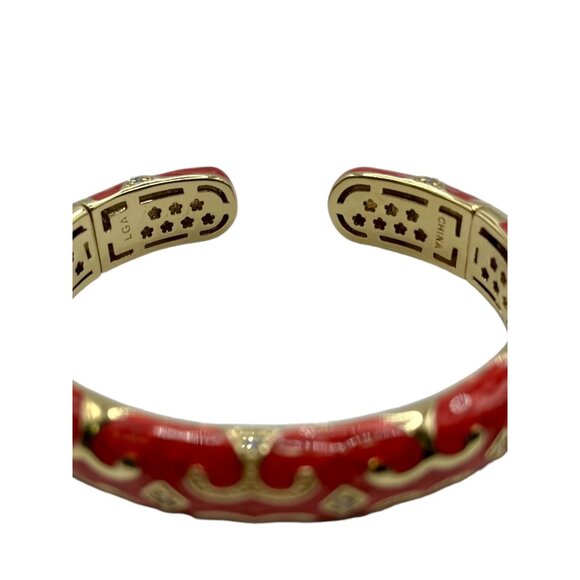 Lauren G Adams Enamel Engagement Cuff Bracelet Quick Release Clasp Gold Plated - Picture 5 of 8